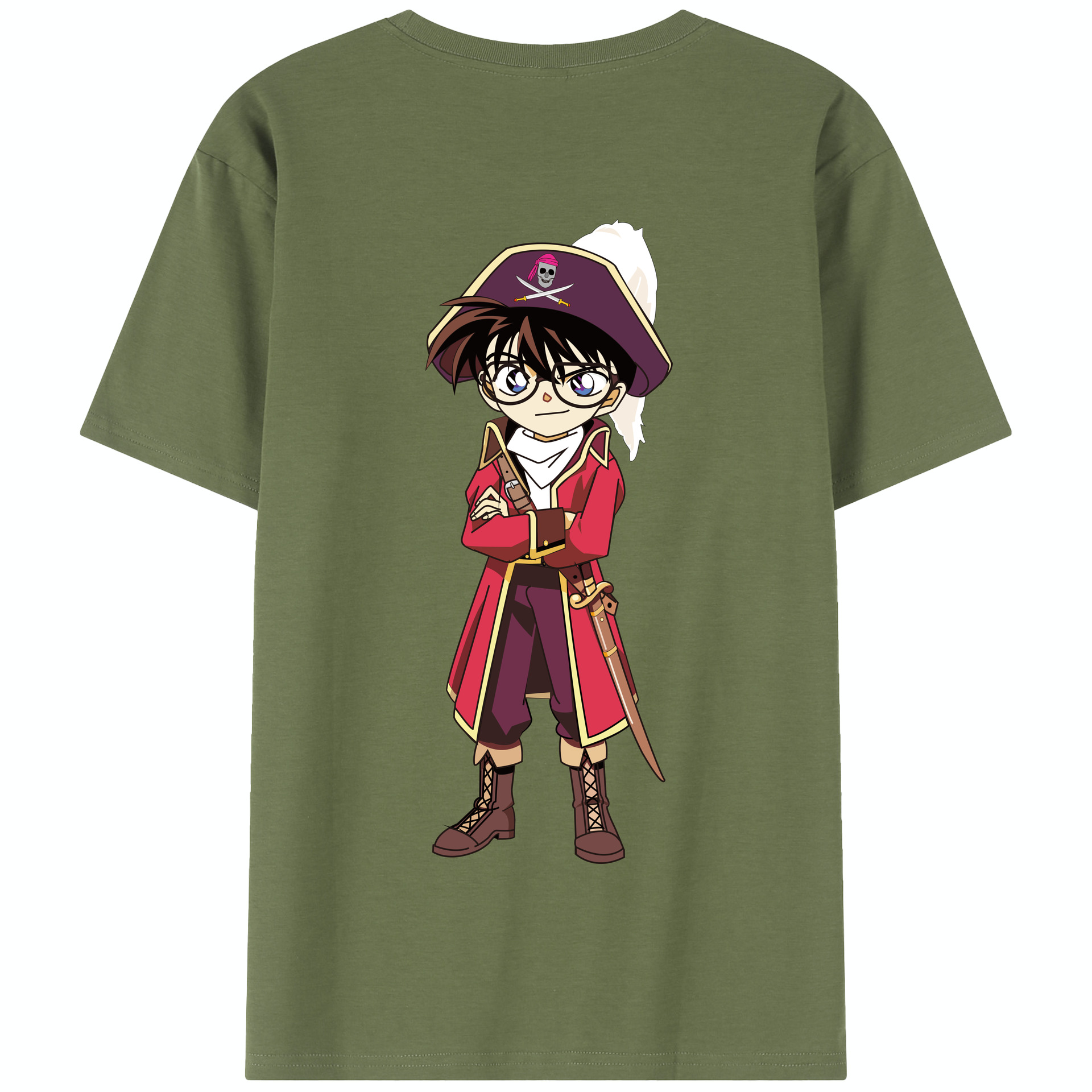 （画像用） 名探偵コナン 江戸川 コナン Detective Conan Conan Edogawa 綿100％半袖Tシャツ（背面プリント）